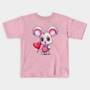 Pink Baby Bunny with Balloon Kids T-Shirt